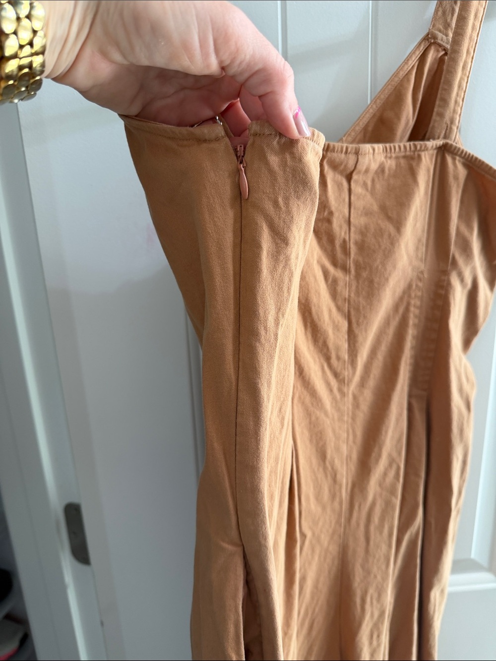 Universal Thread Rust-Orange Button-Front Wide-Leg Jumpsuit - Picture 3 of 5